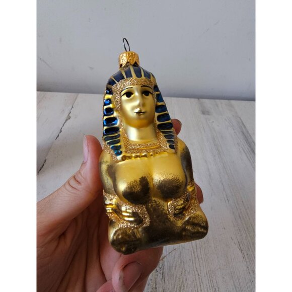 polonaise Egyptian princess sphinx gold ornament glass Xmas tree - Picture 9 of 9